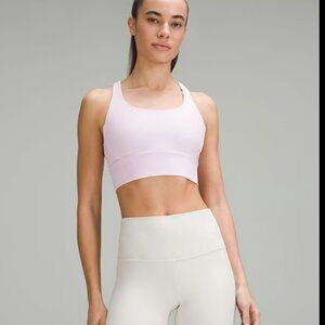 Lululemon Energy Ribbed Longline Bra Medium Support Meadowsweet Pink Size 10